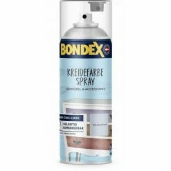 Bondex Kreidefarbe Spray Holzfarbe Holzlack Shabby Look Wolkig Weiß 0,4 L