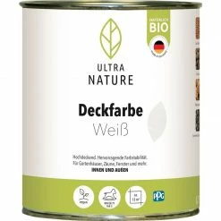 Bondex Ultra Nature Deckfarbe Weiss 0,75 L Innen Aussen Bio Qualität Spielzeug Geeignet